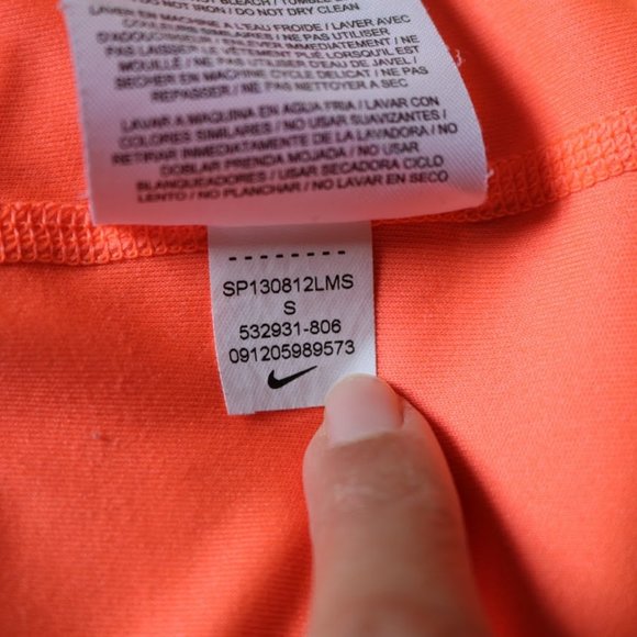 3/$15 NIKE DRI-FIT Neon Orange Short Sleeve V-Neck Tee - Picture 12 of 16